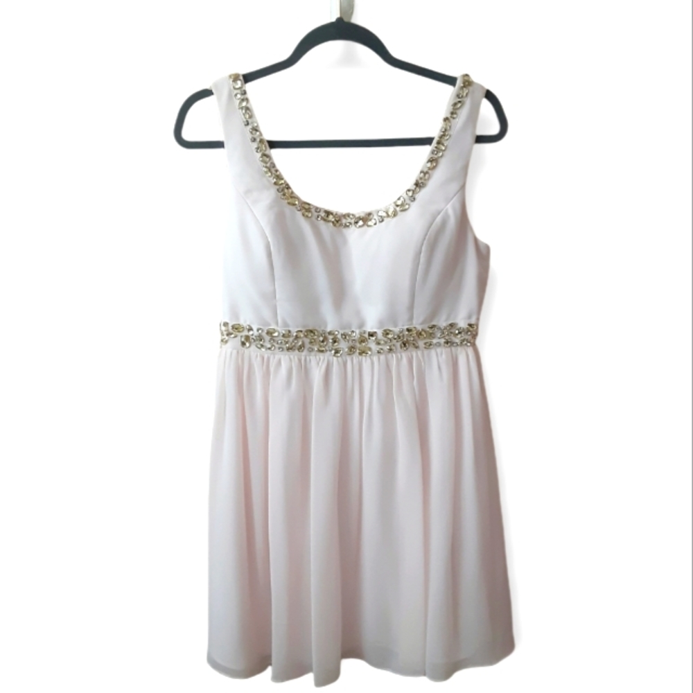 Miss Minuet Beaded And Jewels Blush Homecoming Dress